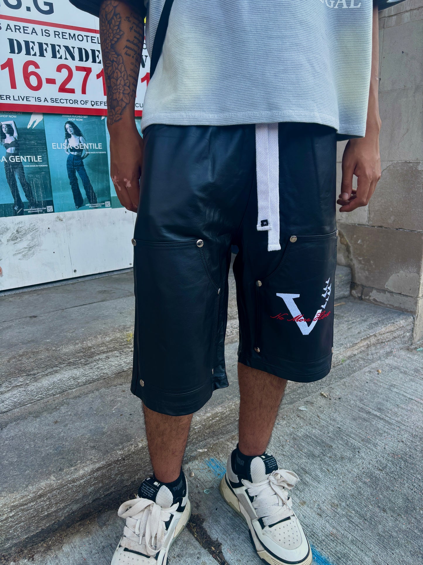 VLNS LEATHER CARPENTER JORTS