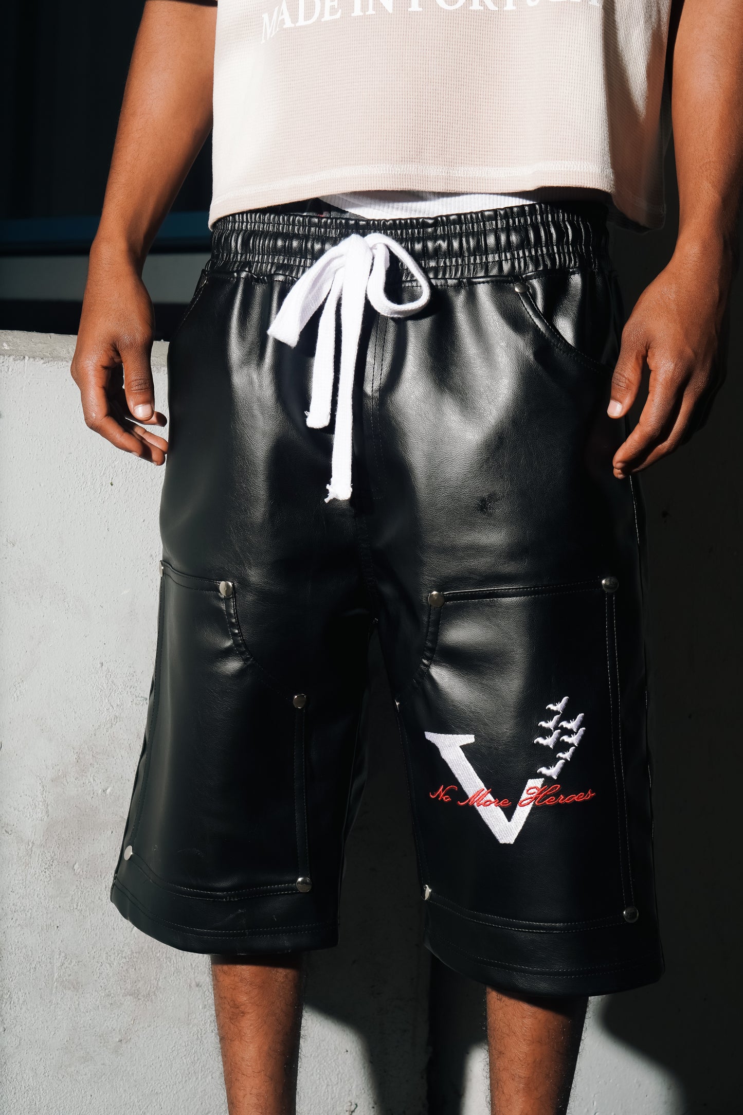 VLNS LEATHER CARPENTER JORTS